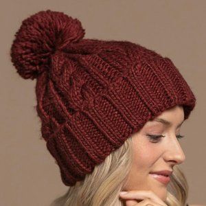 Knit Hat with Pom